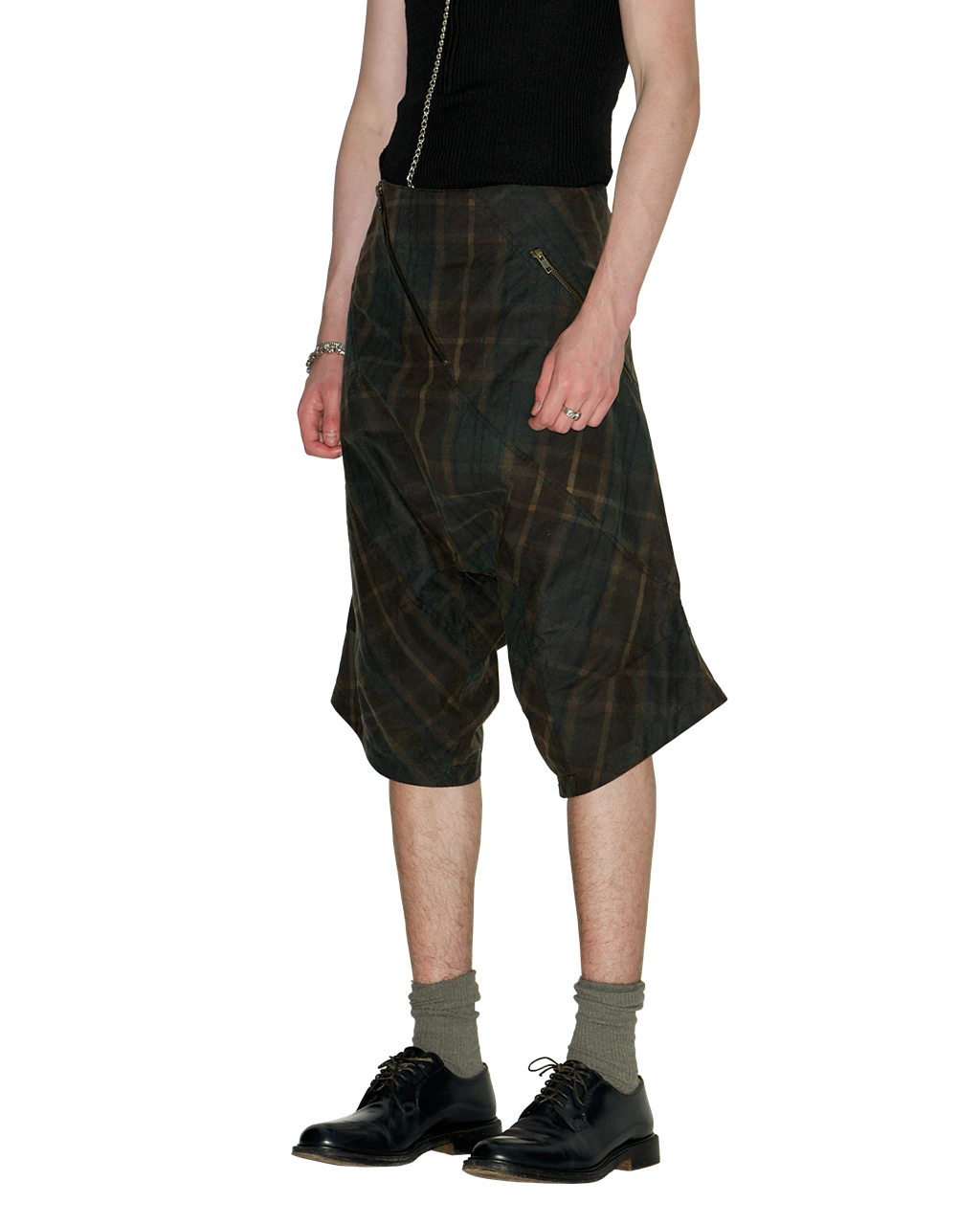 WAXED TARTAN SHORTS