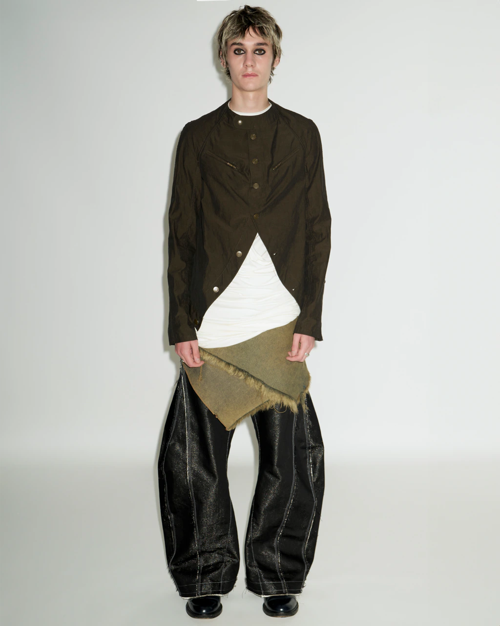 BROWN DRAPED TOP