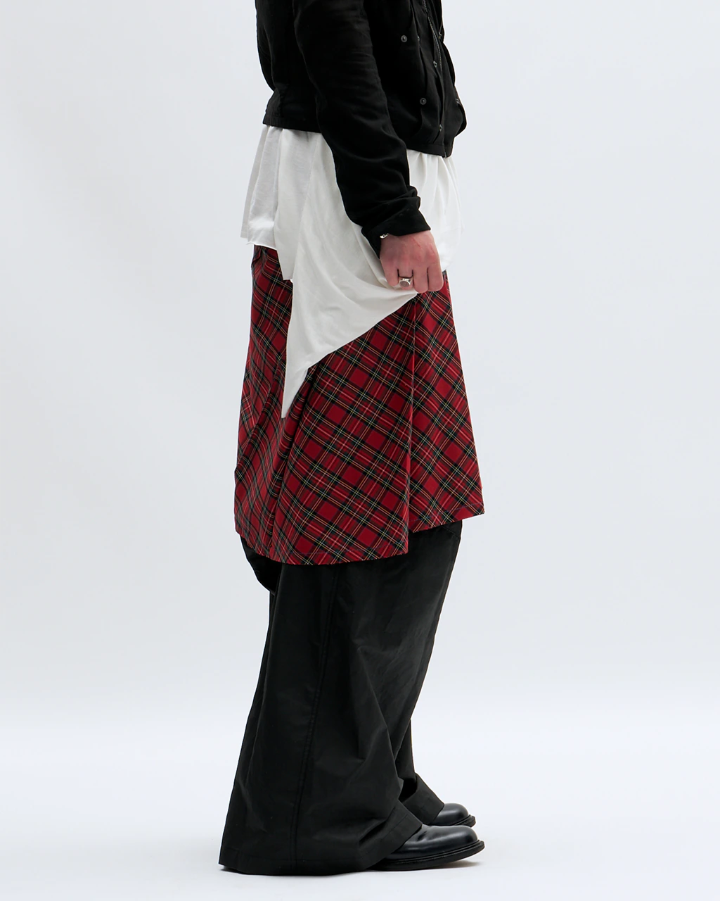 RED TARTAN SHORT SKIRT