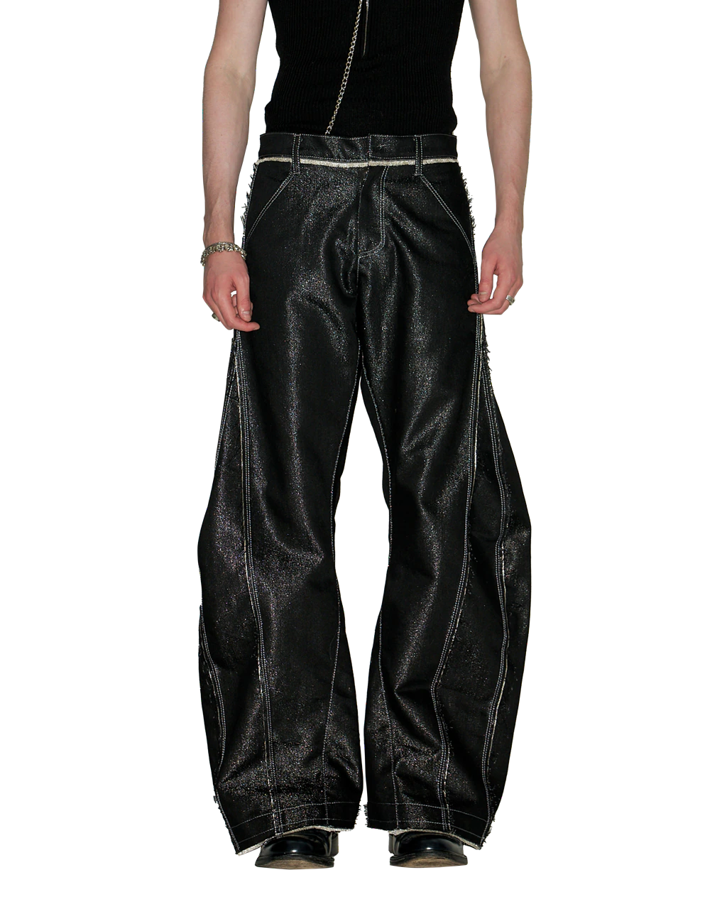 BLACK WIDE-LEG JEANS