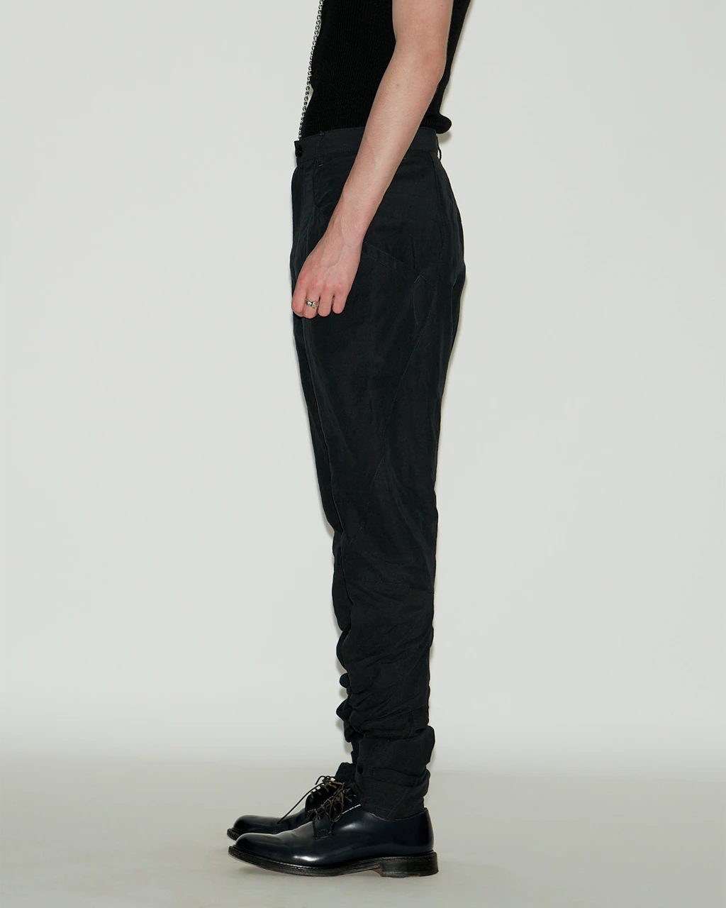 NAVY SLIM TROUSERS 