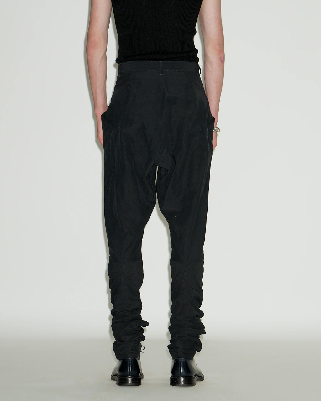 NAVY SLIM TROUSERS 