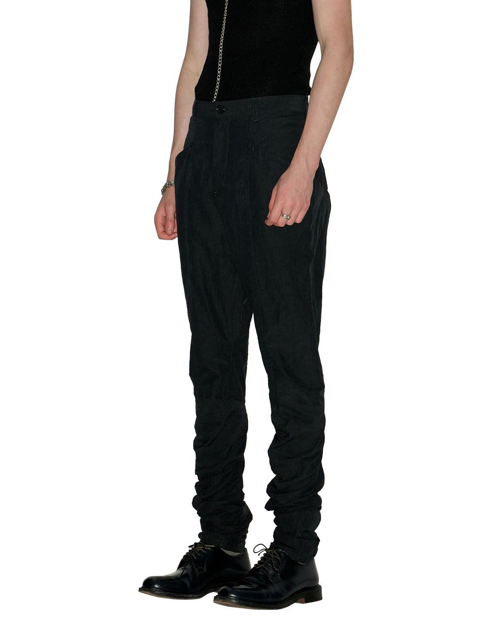 NAVY SLIM TROUSERS 