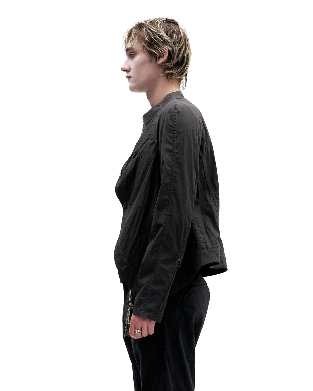 BLACK DRAPED TOP