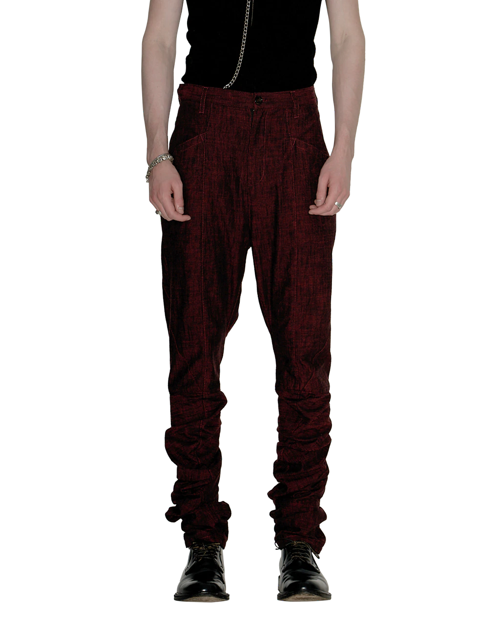 DARK RED SLIM TROUSERS