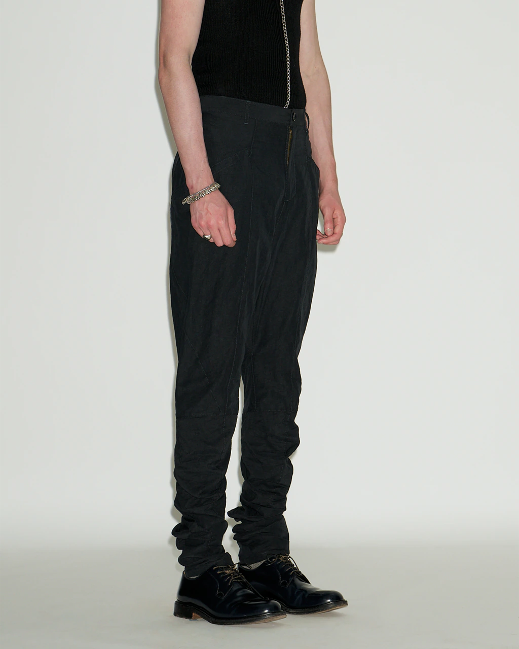 NAVY SLIM TROUSERS 