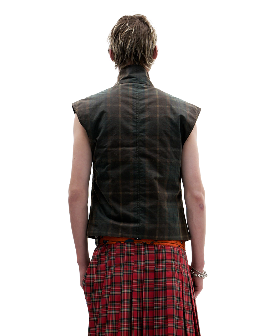 WAXED TARTAN VEST