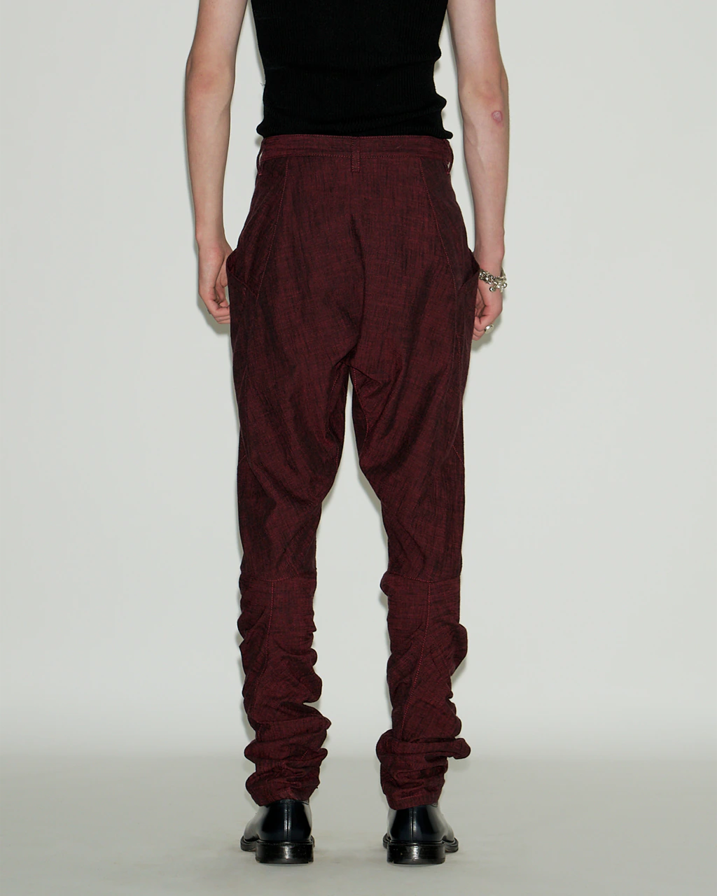 DARK RED SLIM TROUSERS