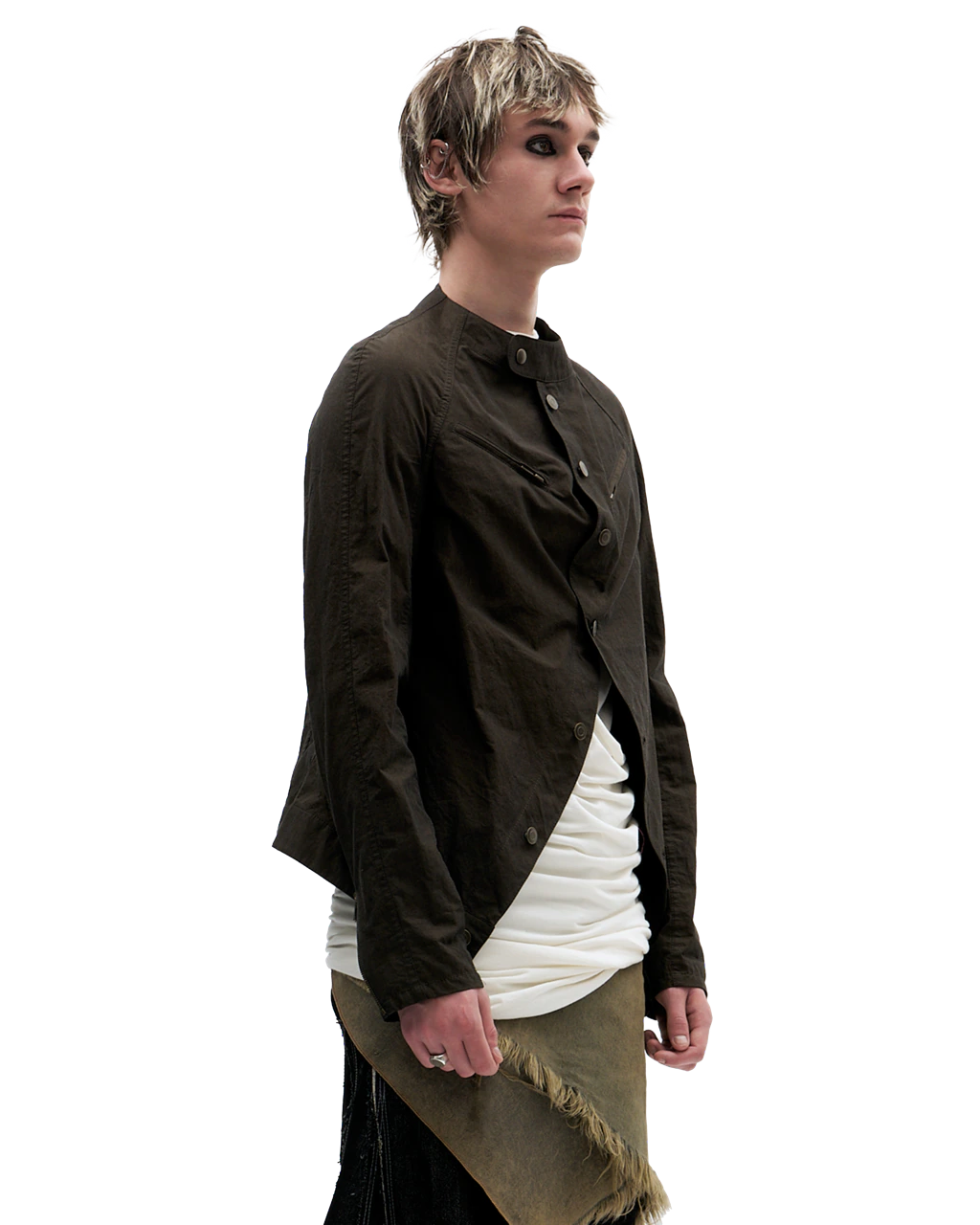 BROWN DRAPED TOP