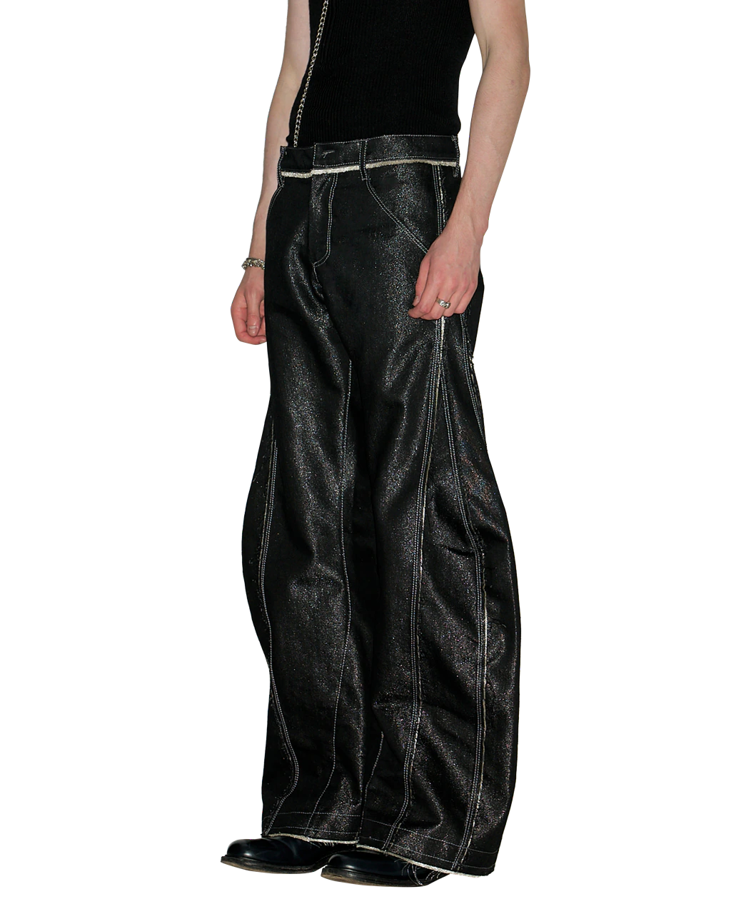 BLACK WIDE-LEG JEANS