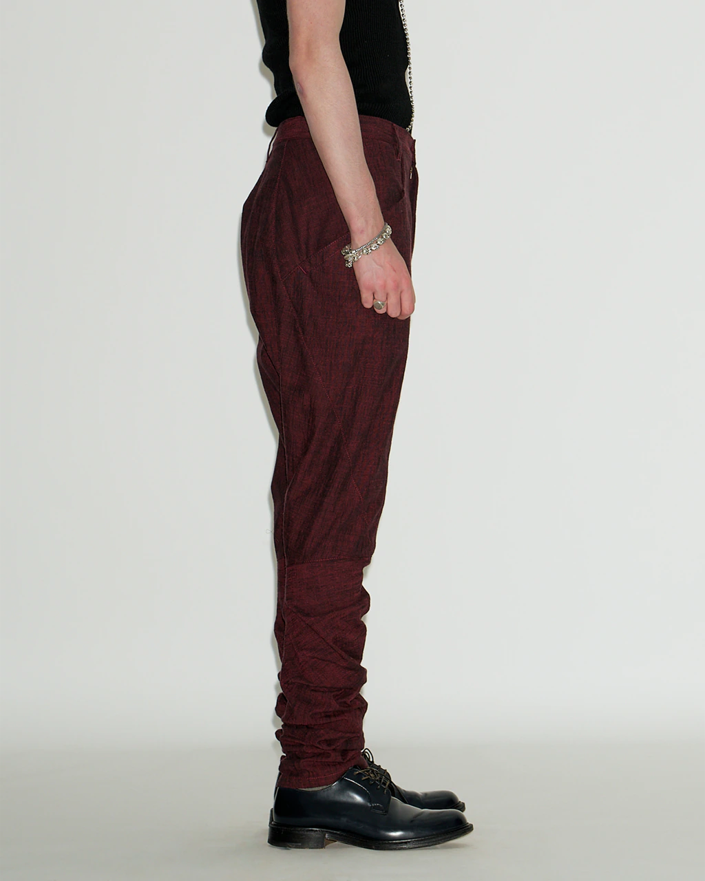 DARK RED SLIM TROUSERS