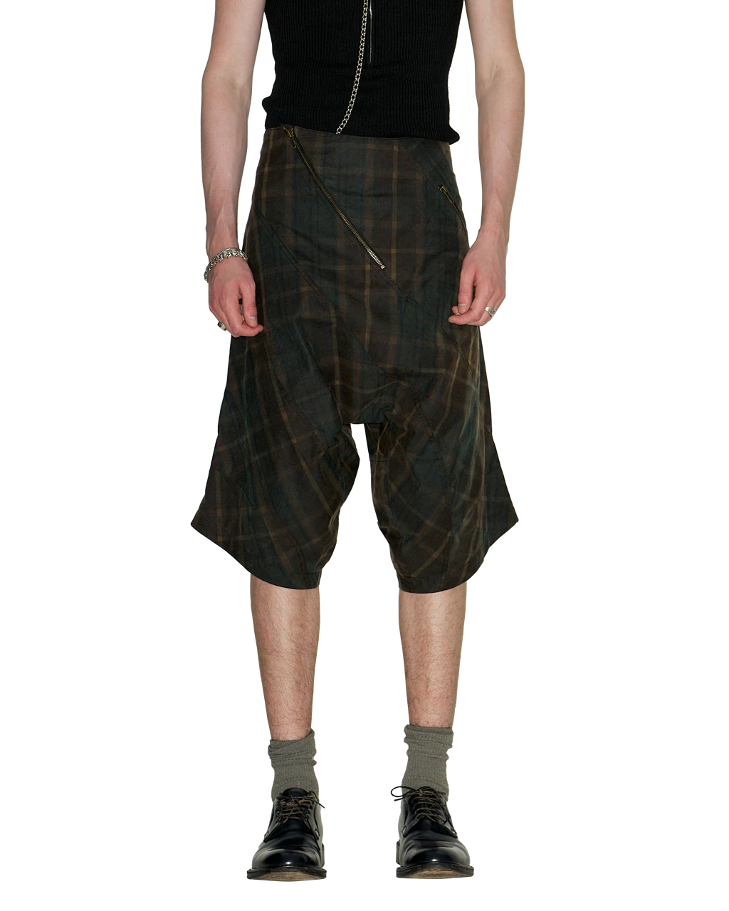 WAXED TARTAN SHORTS