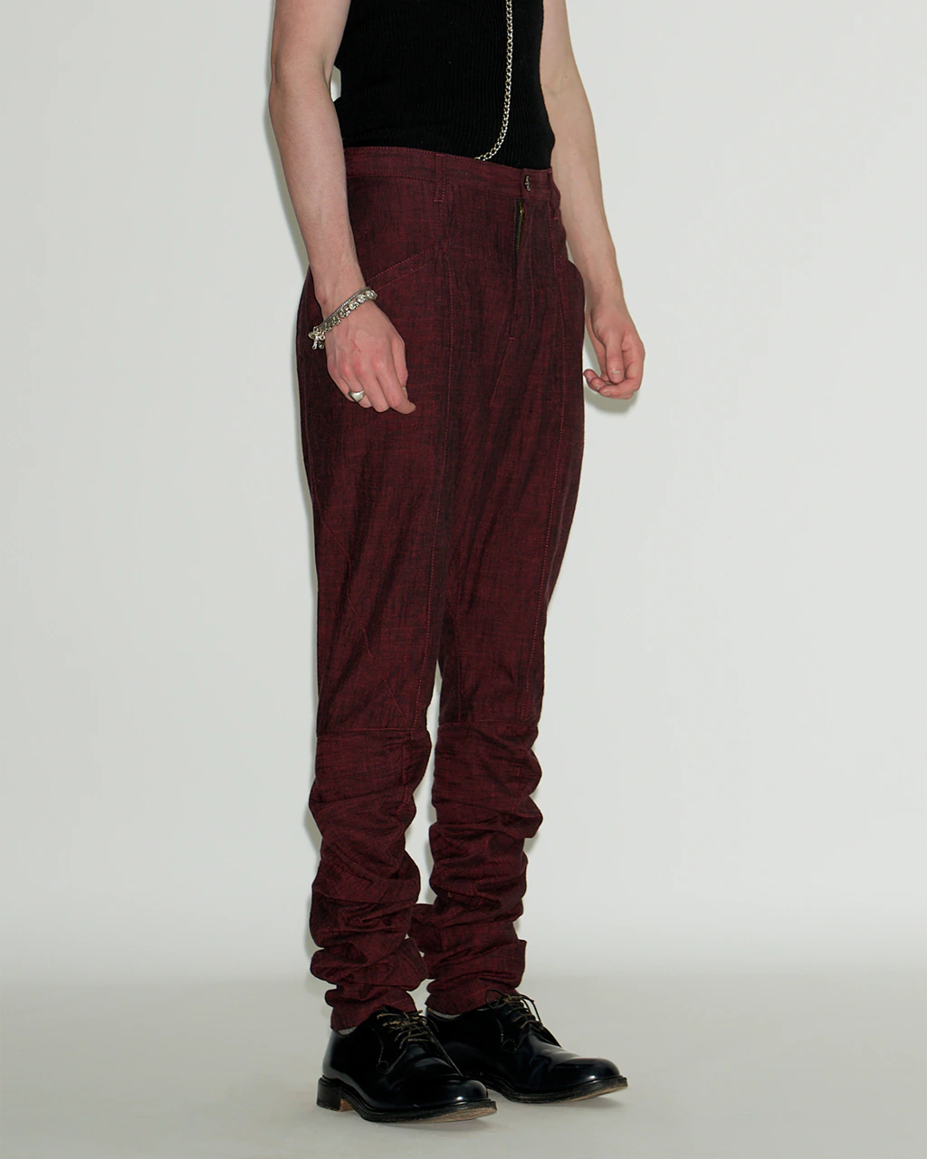DARK RED SLIM TROUSERS