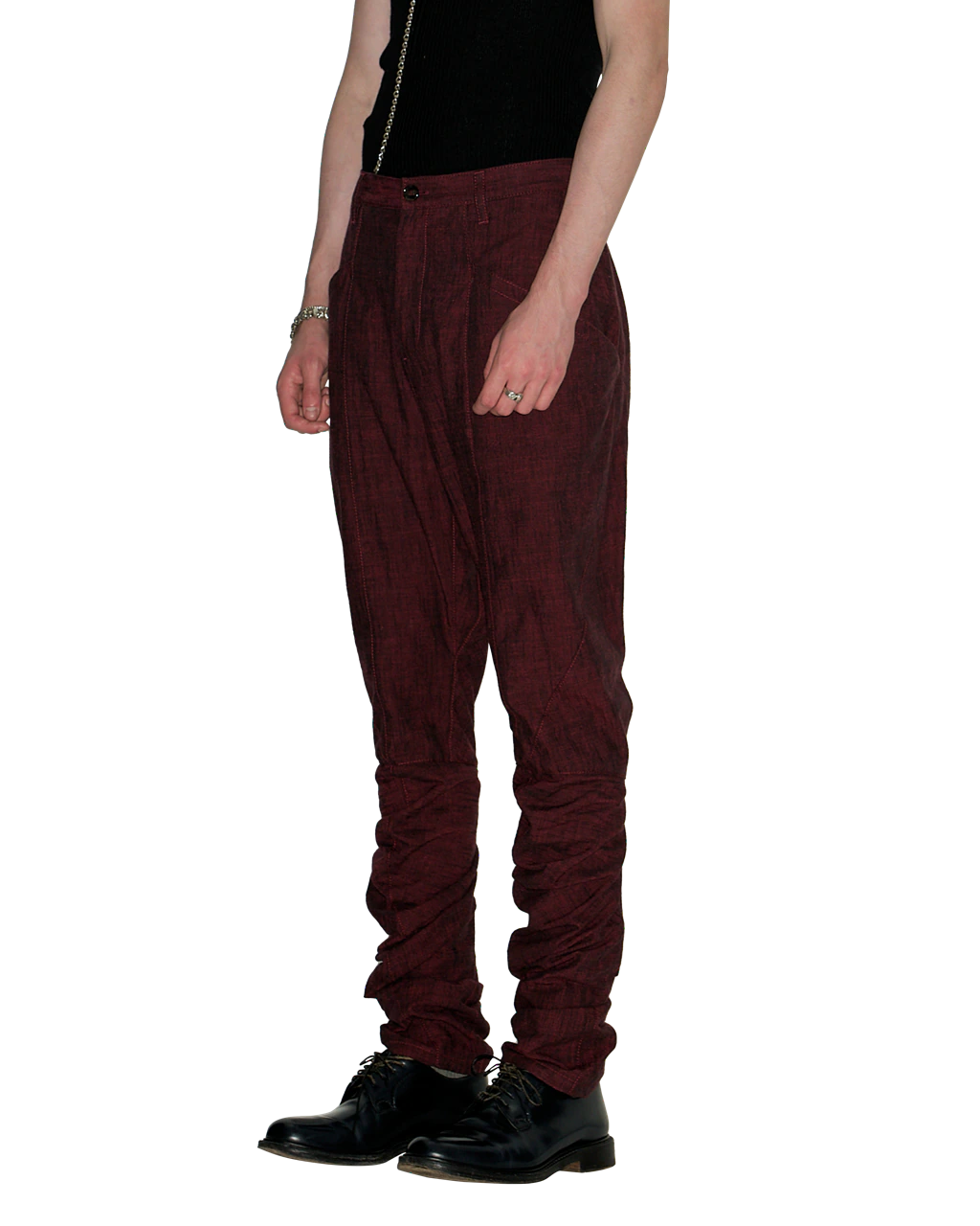 DARK RED SLIM TROUSERS