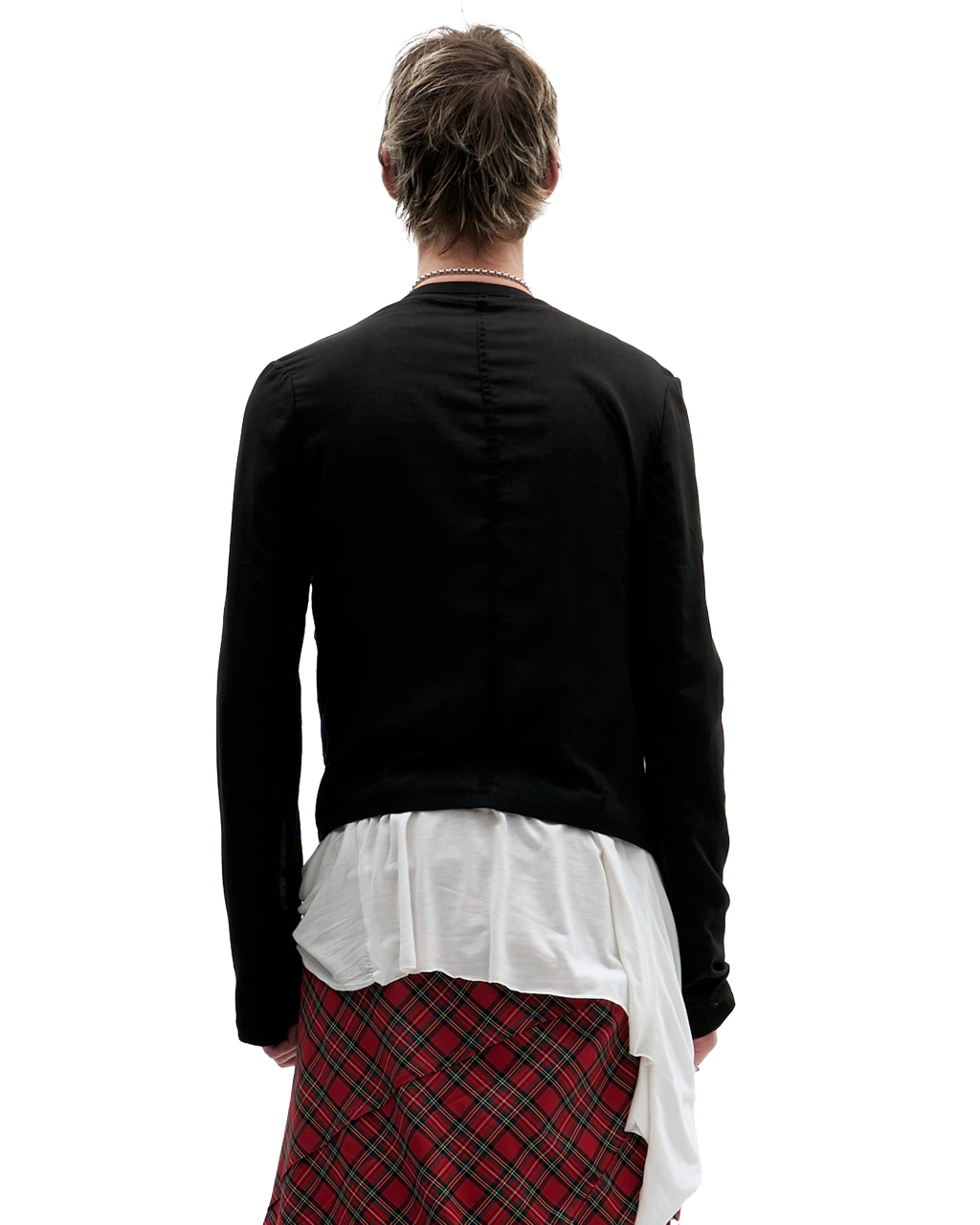 BLACK SHEER PLEATED JACKET