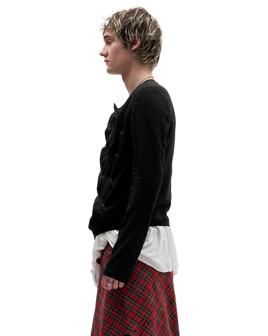 BLACK SHEER PLEATED JACKET