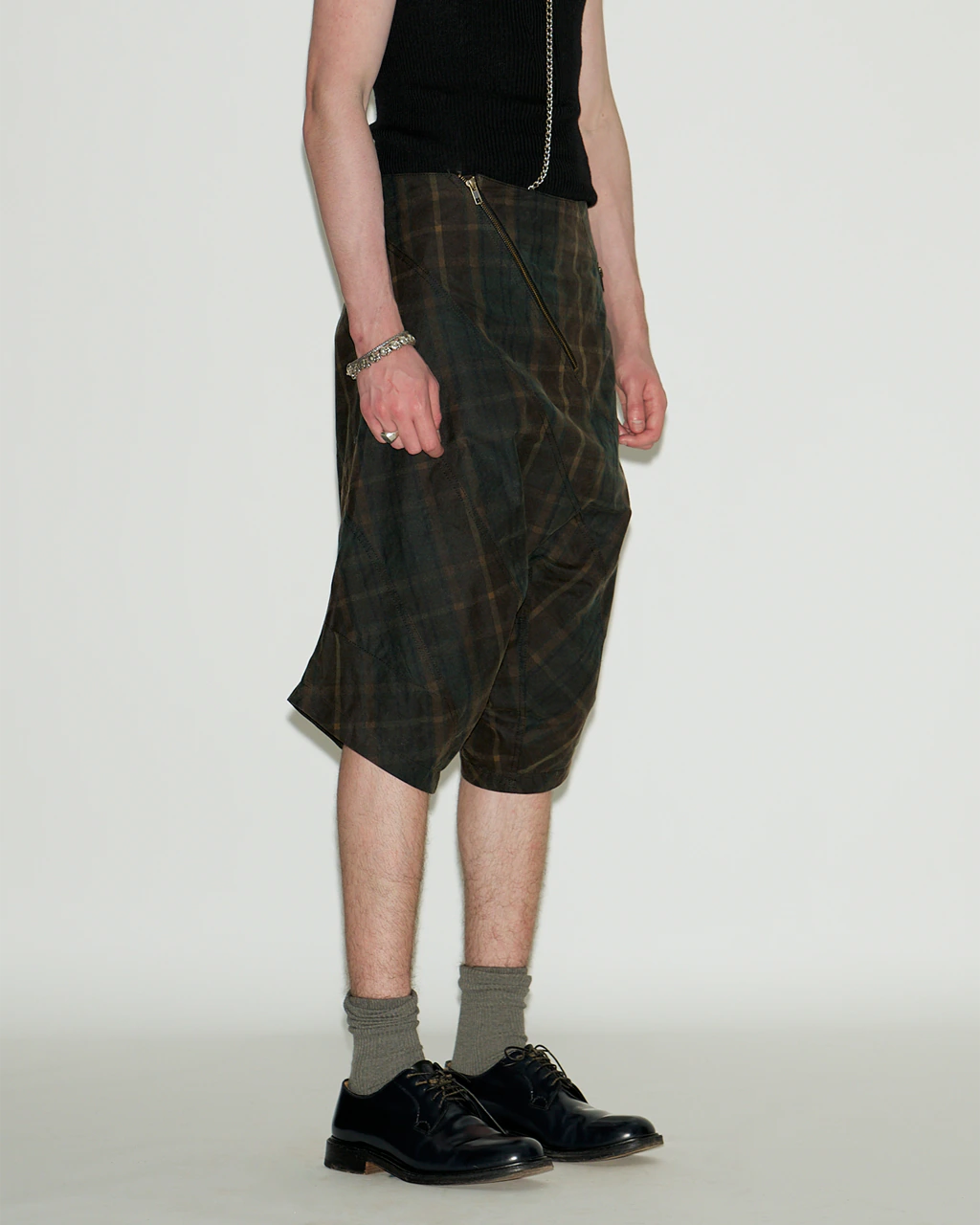 WAXED TARTAN SHORTS